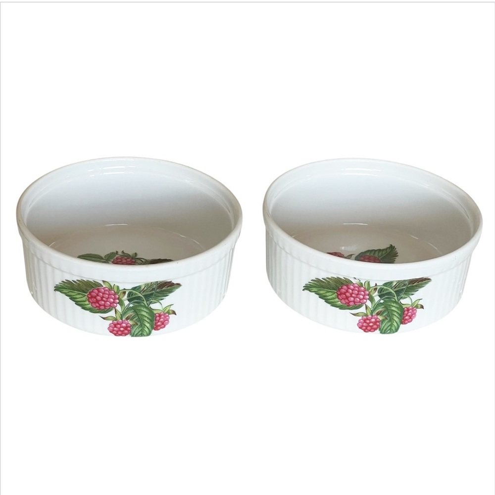 Vintage Porcelaine De Paris France Raspberry Ramekin Dish Set of 2